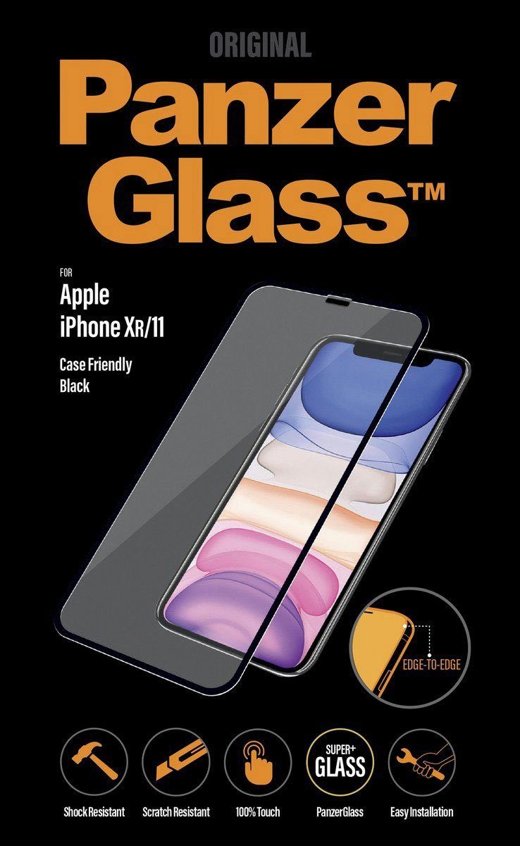 PanzerGlass Displayschutzglas Edge to Edge Apple iPhone 11, XR CaseFriendly für Apple iPhone 11, Apple iPhone XR