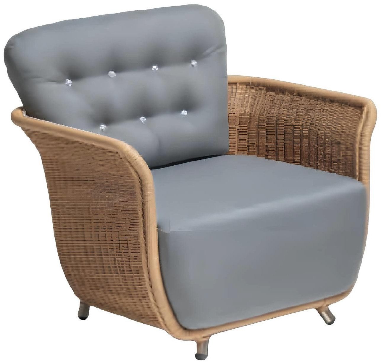 Xlmoebel Gartensessel Luxuriöser Rattan-Sitz mit hochwertigem grauem Design für den Garten (Sessel), Hergestellt in Europa