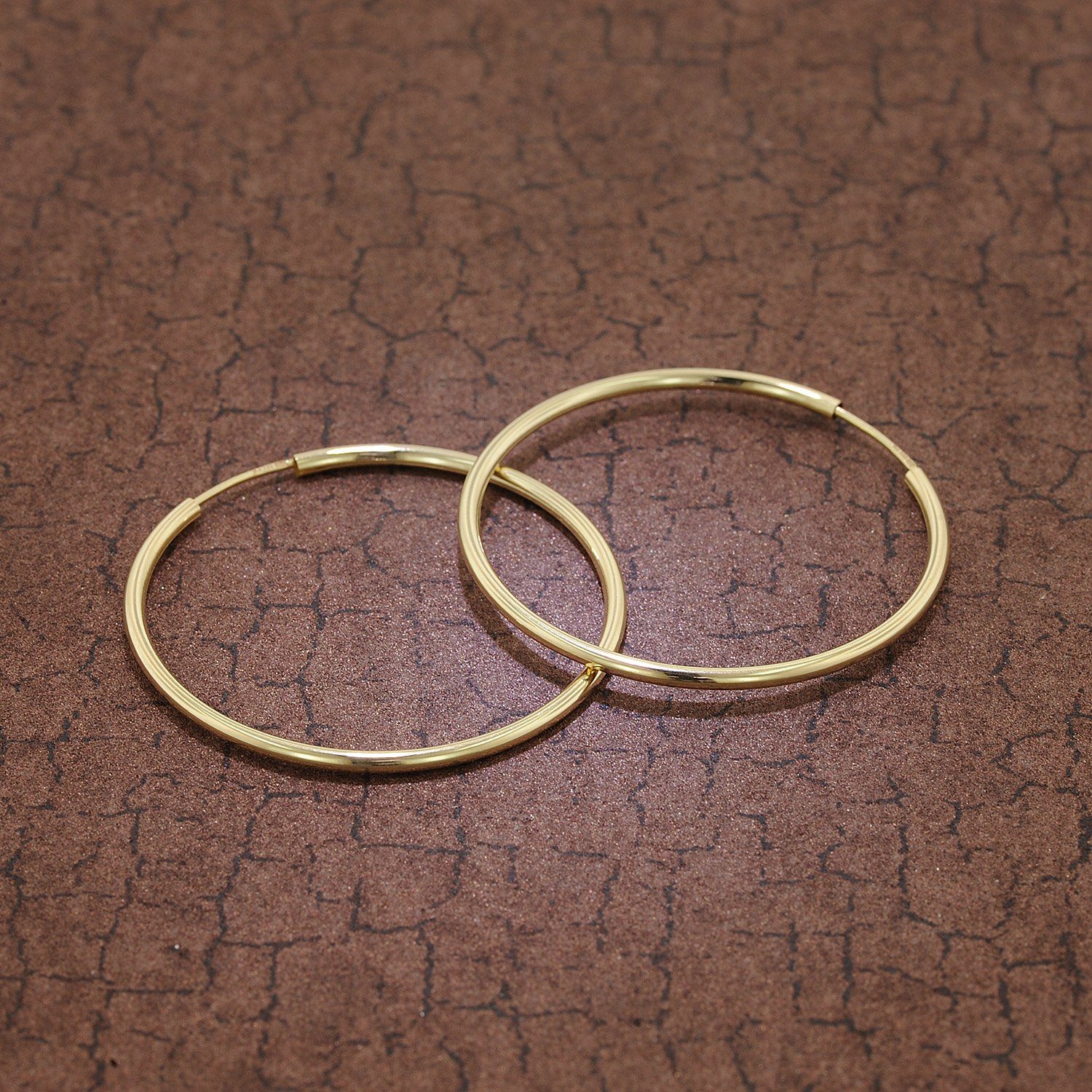 trendor Paar Creolen Damen Gold 333 / 8K Breite 2 mm Ø 40 mm günstig online kaufen