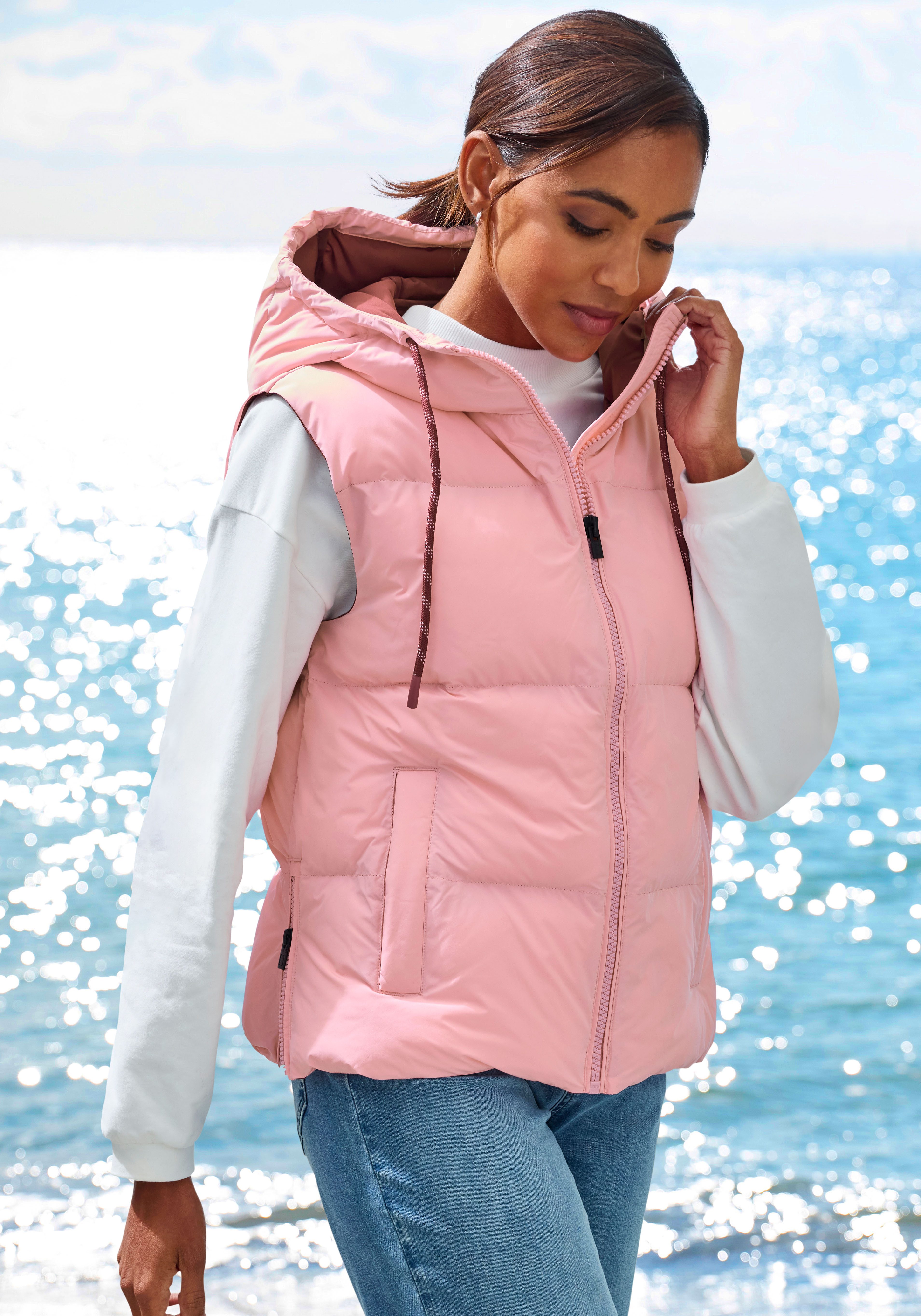 Elbsand Steppweste mit großem Logoprint auf günstig online kaufen