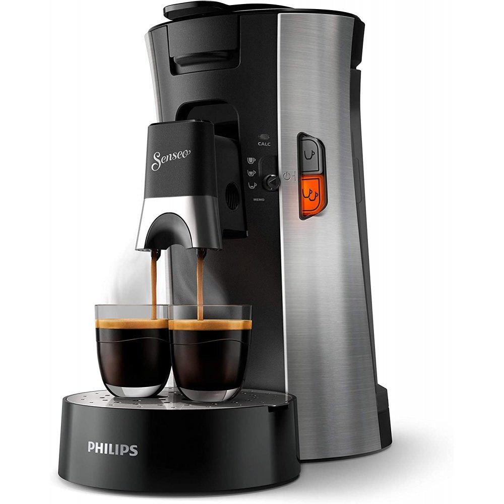 Offizieller Store Philips Senseo gebürsteter CSA250/10 - stahl Kaffeepadmaschine Select Kaffeepadmaschine 