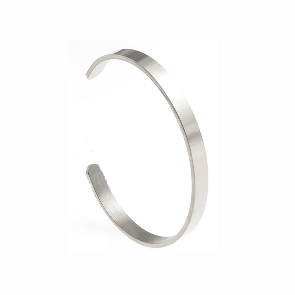 BUNGSA Armband Armreifen Basic 6 mm aus Edelstahl Damen silber (1 Armband, 1-tlg), Bracelet Armschmuck