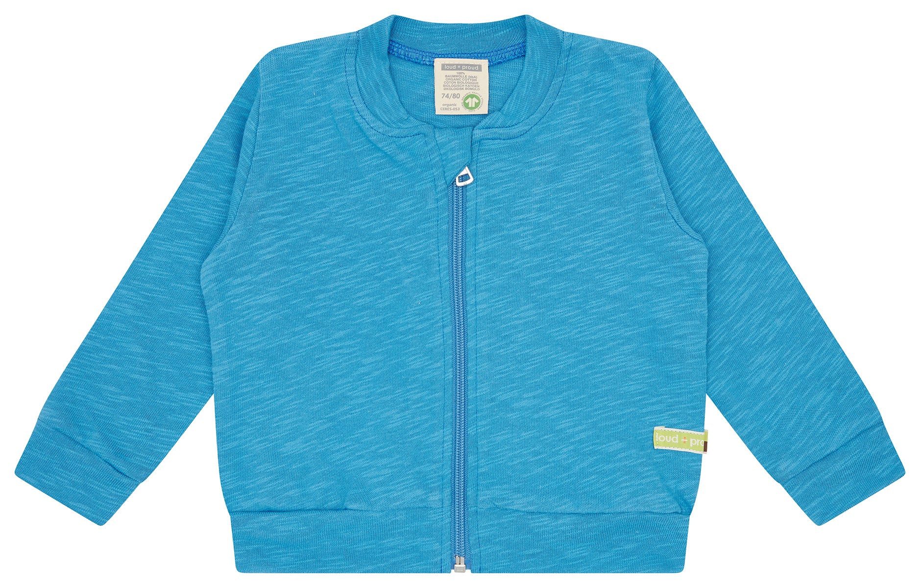 loud + proud Collegejacke aus strukturiertem Slub Jersey Biobaumwolle GOTS