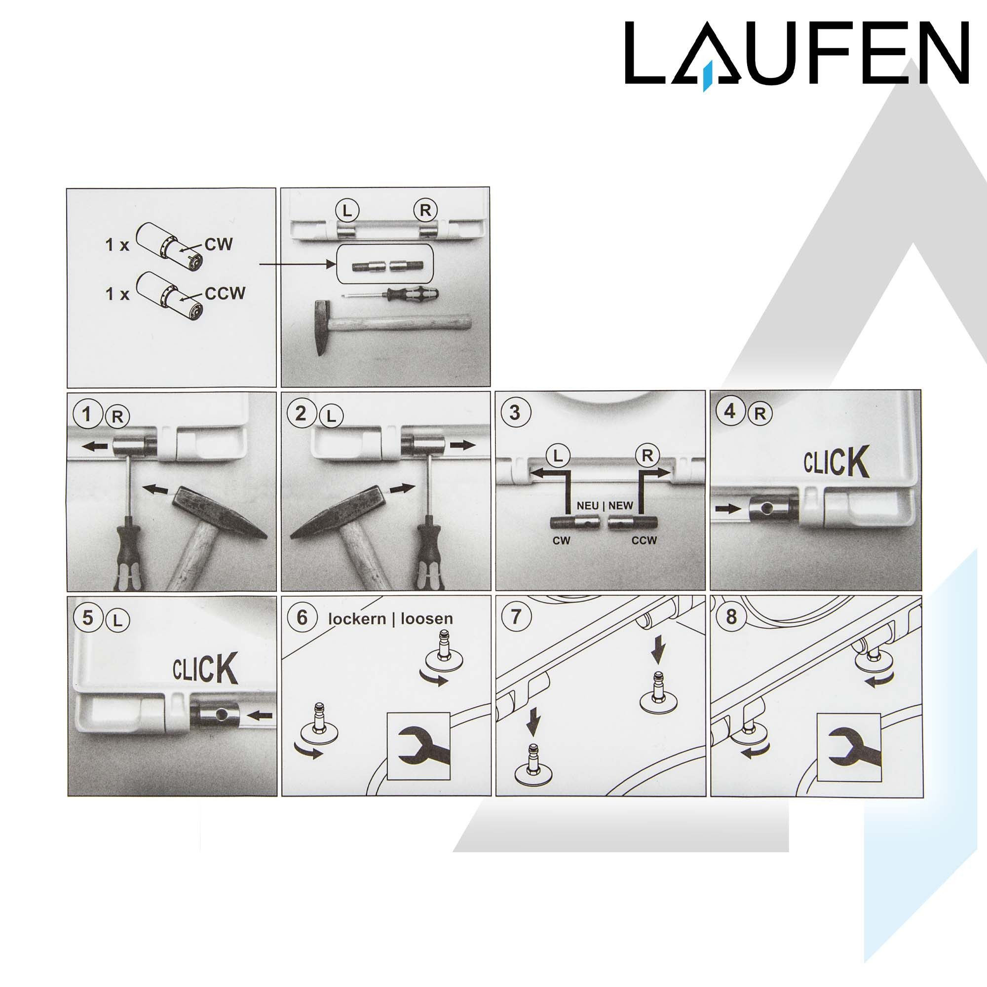 Laufen WC-Sitz Befestigung WC-Sitz LAUFEN PRO slim ohne Absenkautomatik
