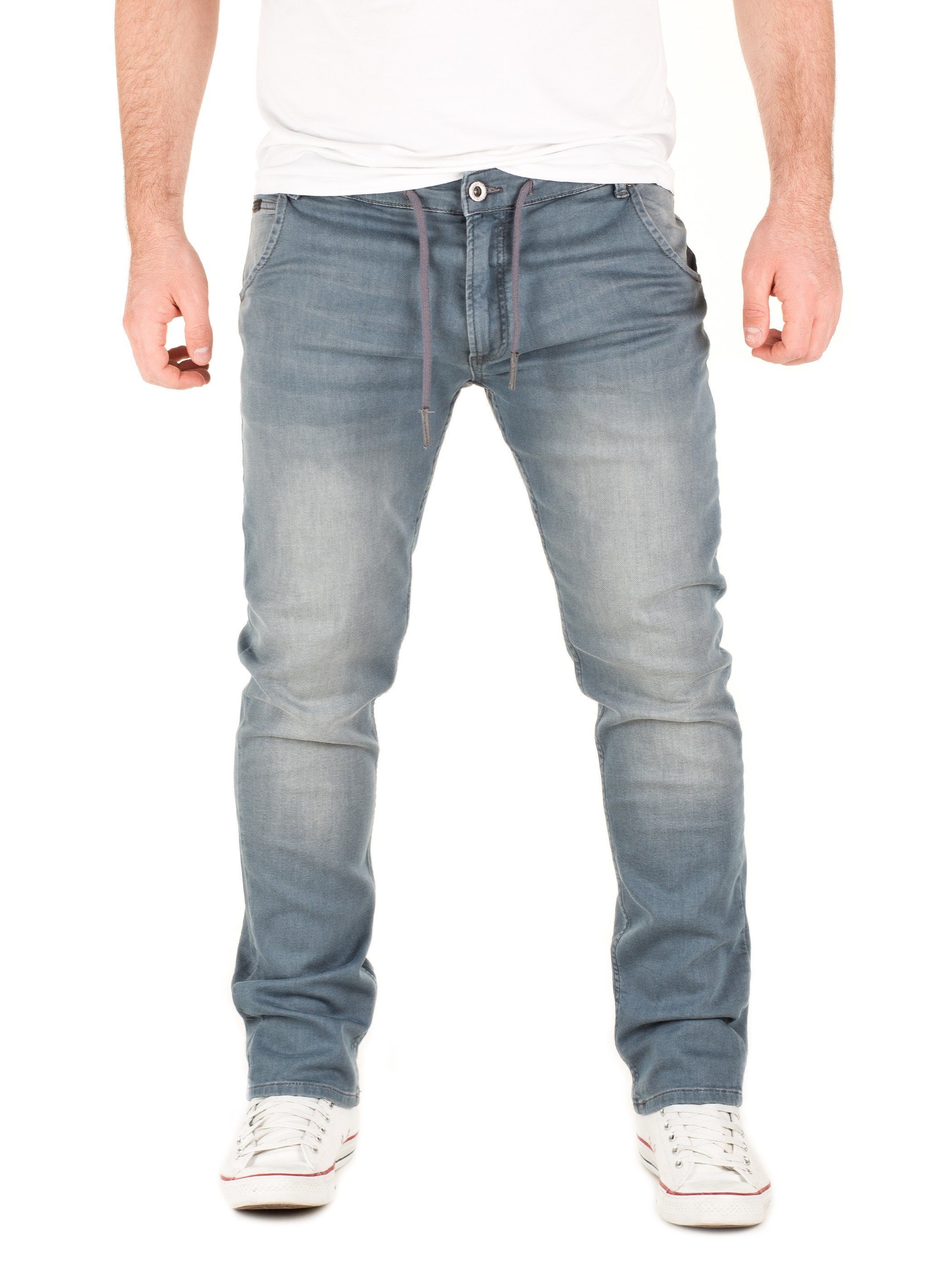 WOTEGA Slim-fit-Jeans Herren Jogginghose in Jeans-Look Joshua Stretch Hose in Jogging Jeans Sweathosen Denim Grau (turbulence grey 4215)
