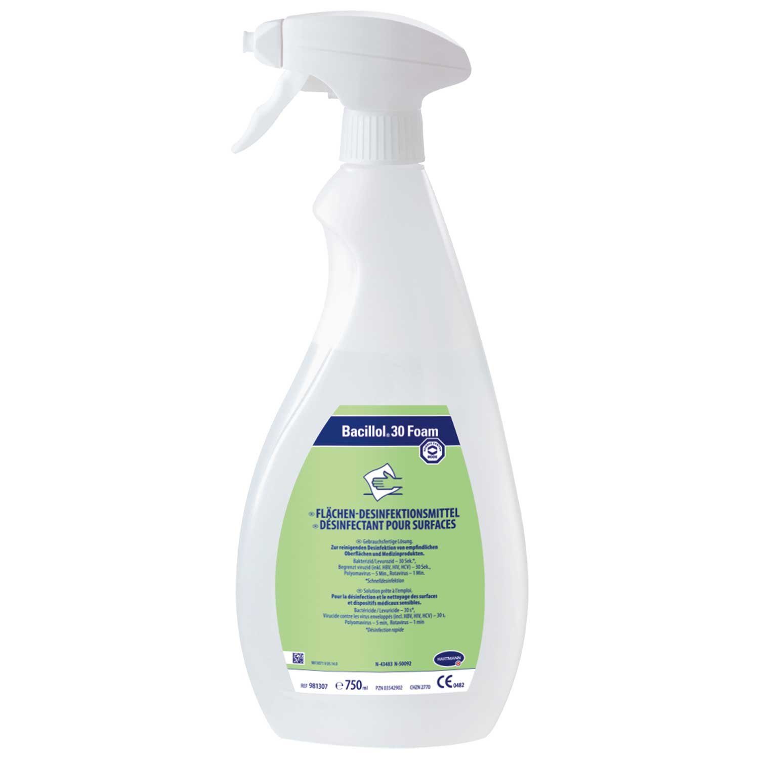 PAUL HARTMANN AG Bacillol® 30 Sensitive Foam 750 ml Oberflächen-Desinfektionsmittel (1-St. für desinfizierte Oberflächen)