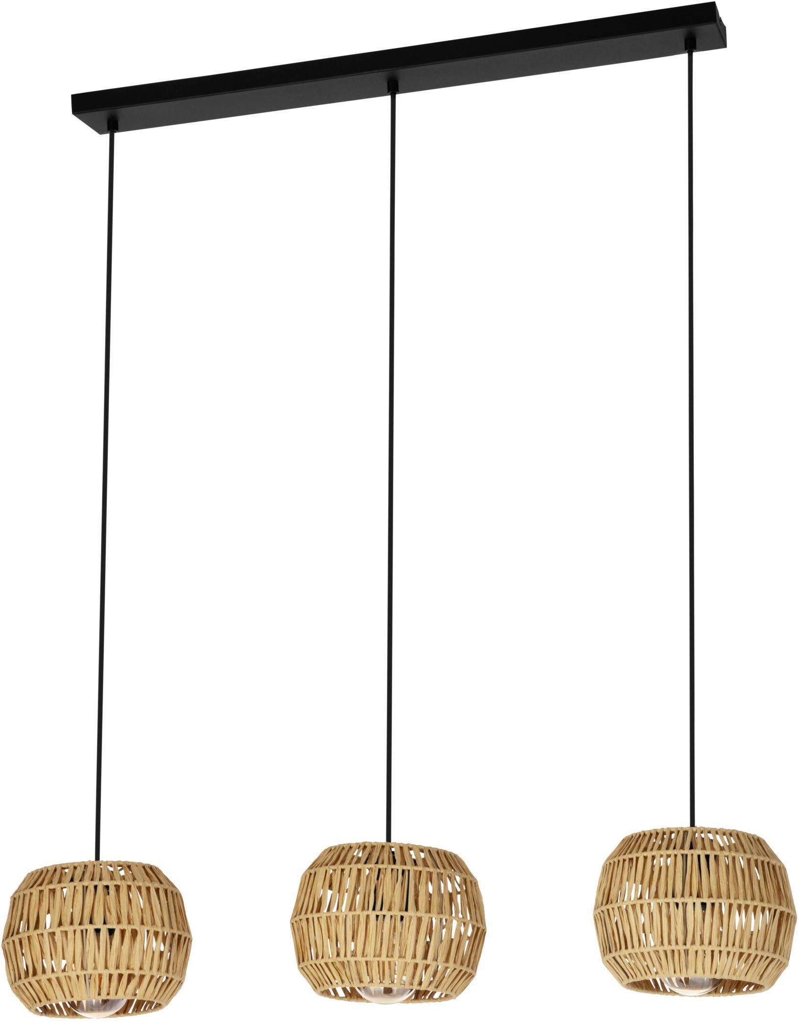 EGLO Hängeleuchte SHELDON Pendellampe - Stahl - E27 - 3X40W - IP20, ohne Leuchtmittel, Hängelampe, Deckenlampe, Wohnzimmer, Esszimmer, L91 x B21 x H110 cm