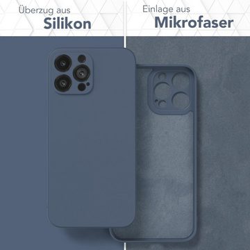 EAZY CASE Handyhülle TPU Hülle für Apple iPhone 13 Pro Max 6,7 Zoll, Handy Softcase mattierte Silikonhülle Back Cover Soft Blau / Petrol