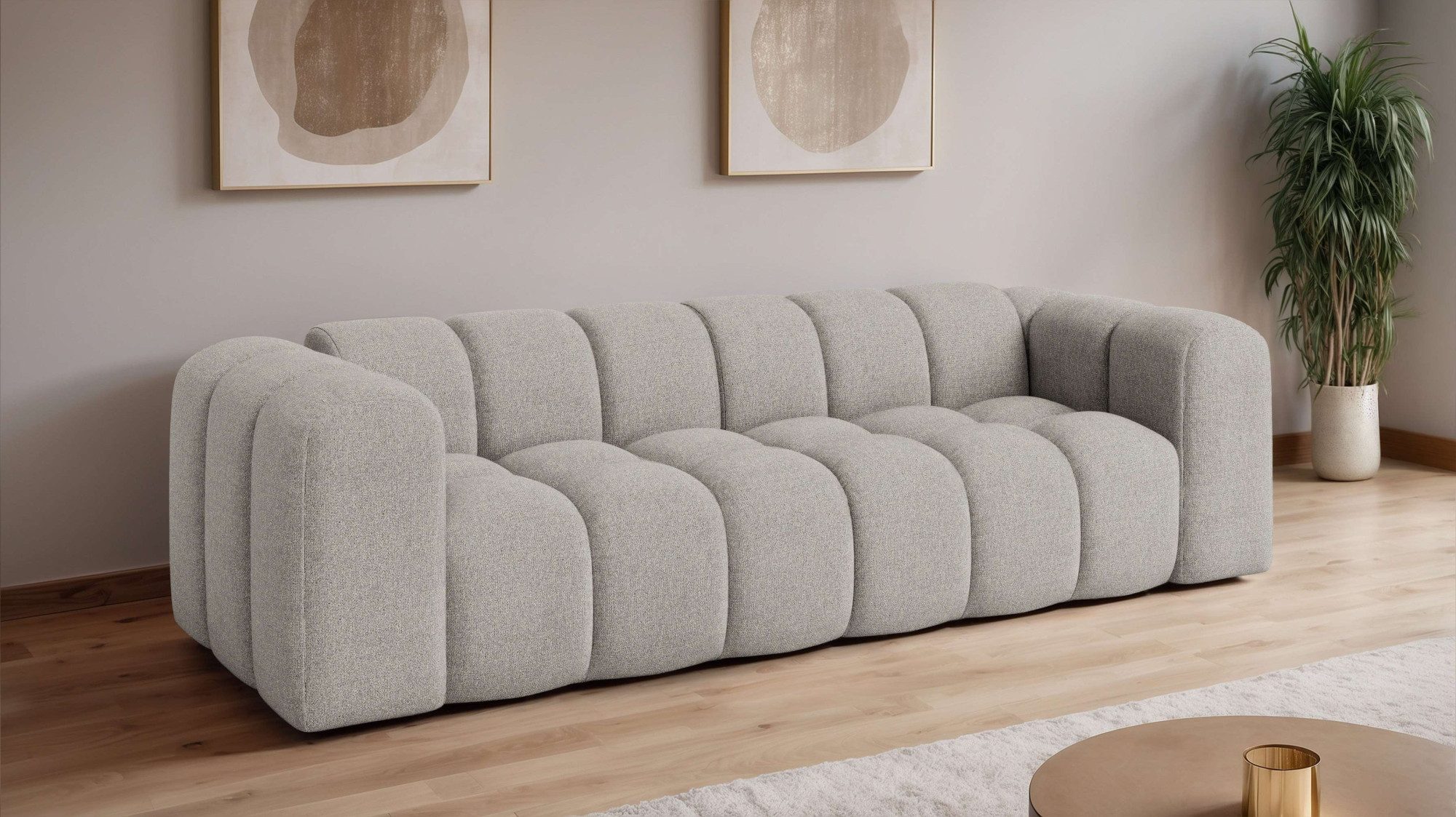 OTTO home Big-Sofa KALLIE Design-Sofa mit Steppung, Bubble-Optik, Breite 248 cm, moderne Steppung, hoher Sitzkomfort und modernes Design