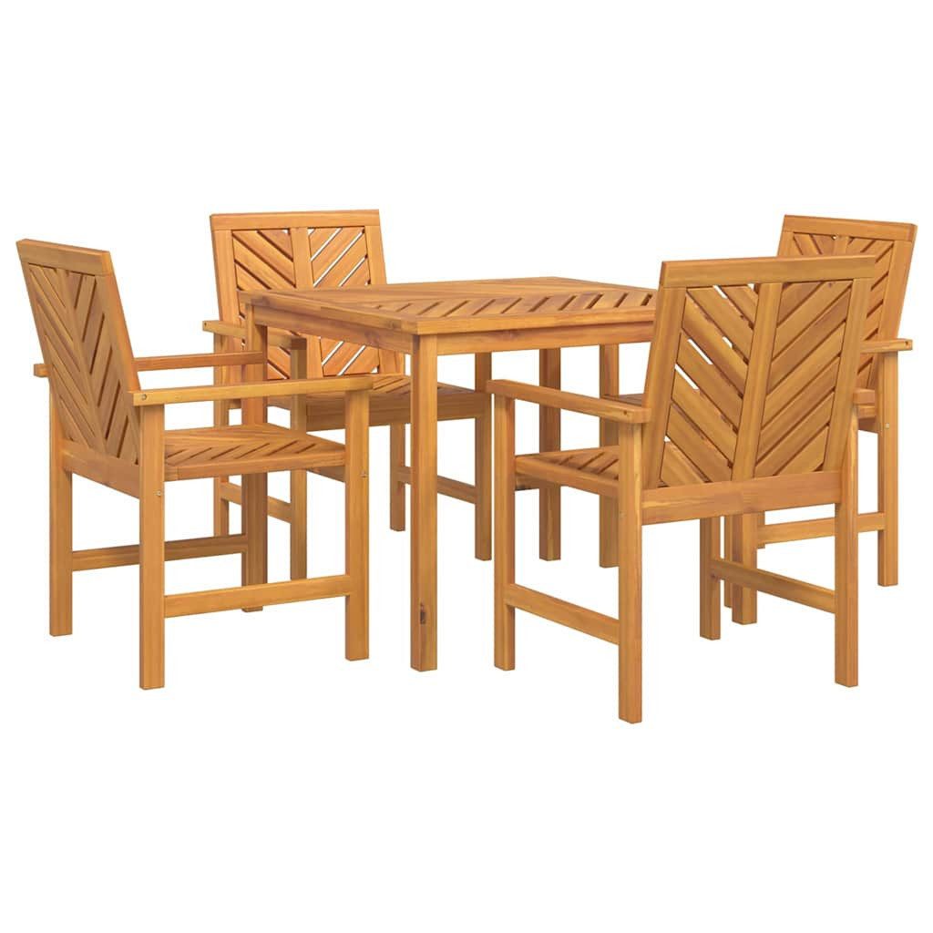 vidaXL Gartentisch Garten Essgruppe 5 Stk. Braun Massivholz (5-St)