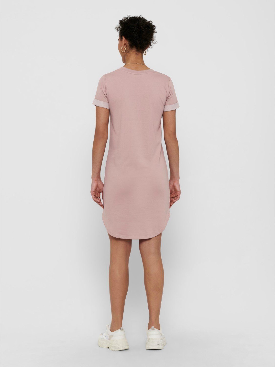 JACQUELINE de Midi Rosa Kleid 3606 Rundhals Shirtkleid (lang, 1-tlg) Tunika Lockeres Dress JDYIVY YONG Shirtkleid in