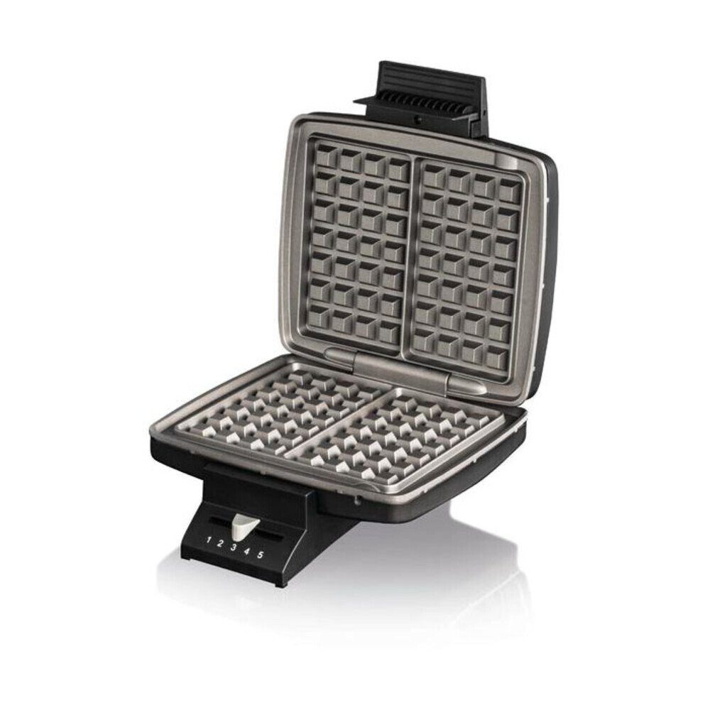 Cloer Waffeleisen Waffeleisen 930 W schwarz, Waffeleisen, 22,00cm, Aluminiumdruckguss, schwarz