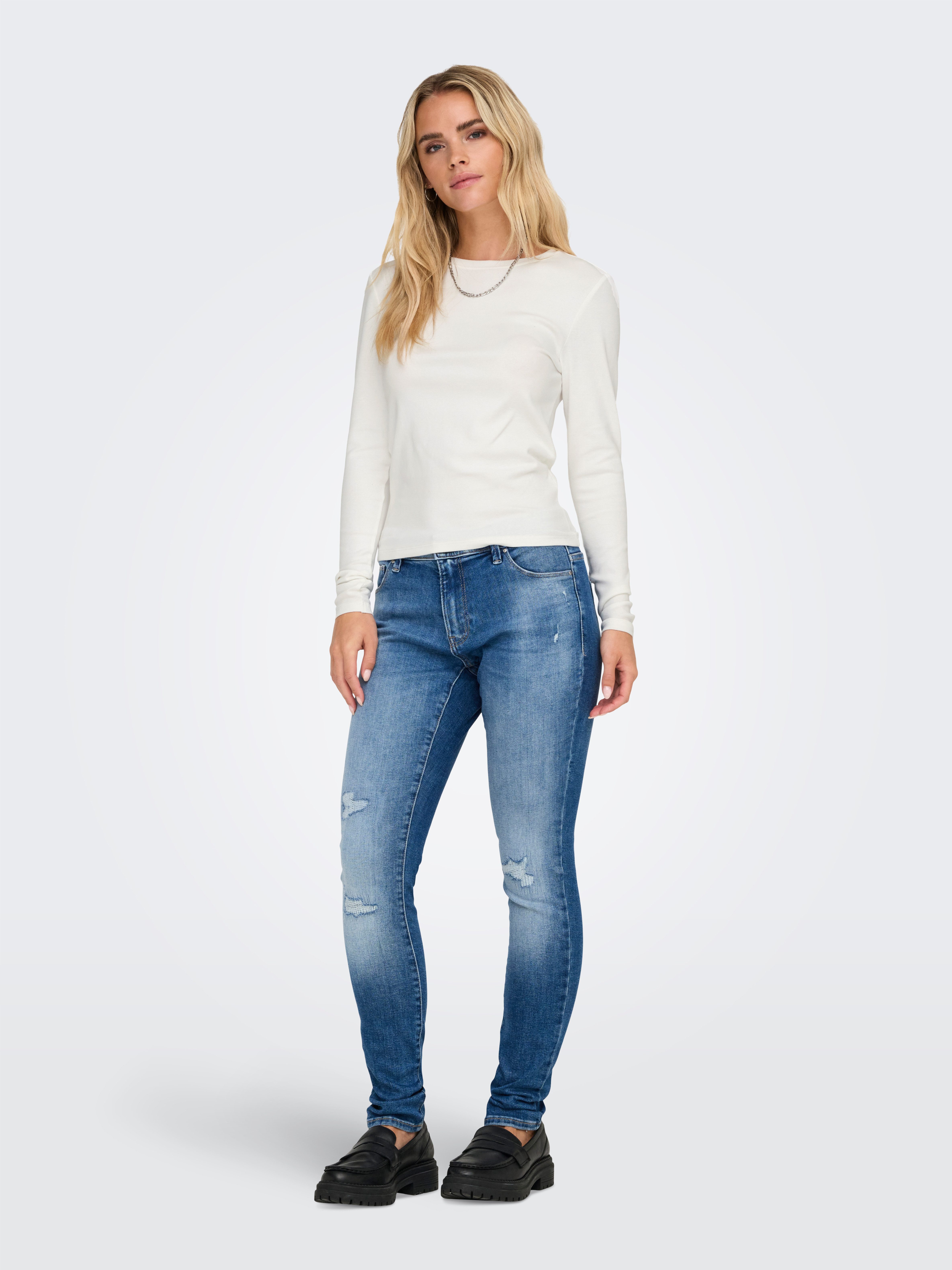 ONLY Langarmshirt ONLRILEY O-NECK L/S TOP JRS Baumwollmischung