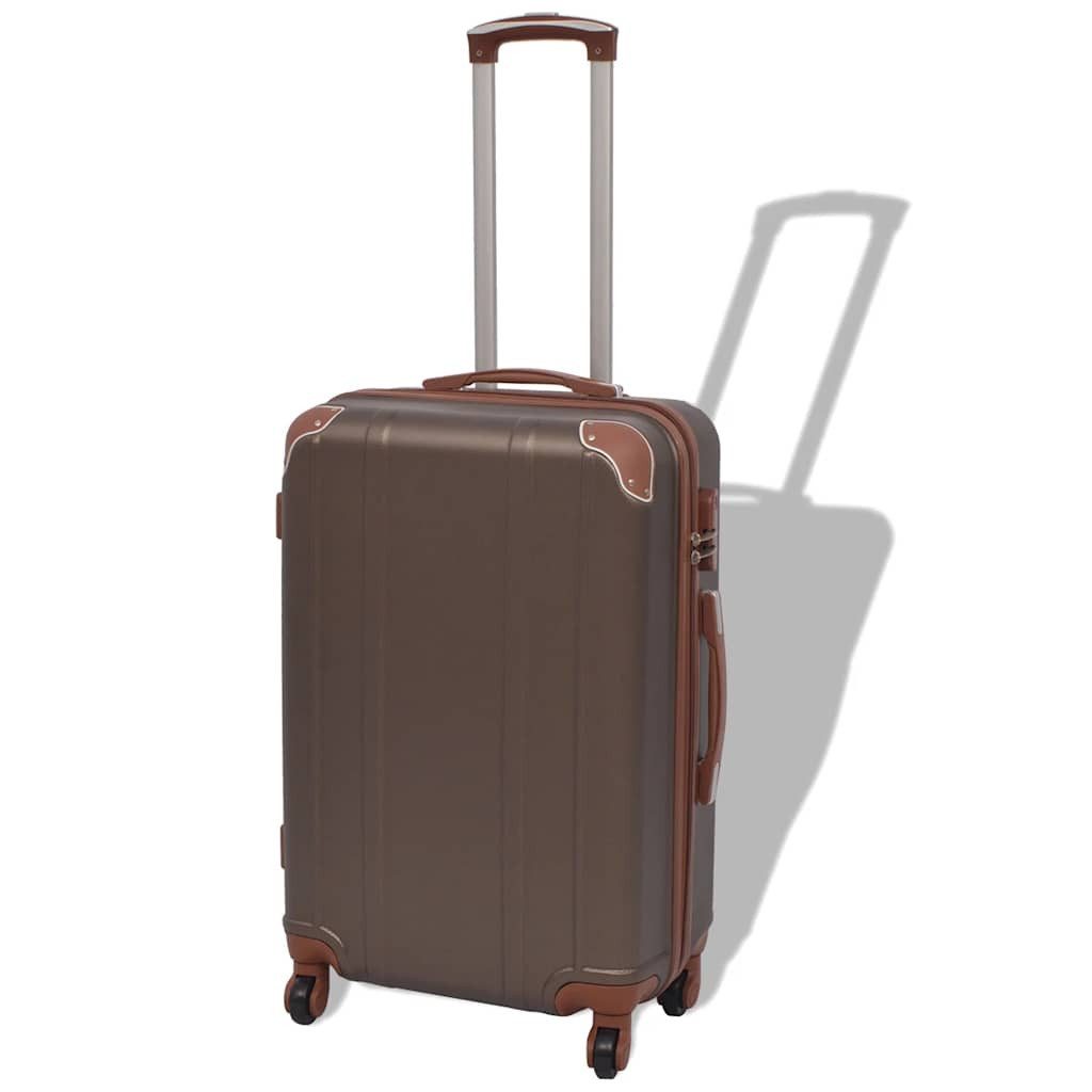 vidaXL Trolleyset Vierteiliges Hartschalen-Trolley-Set Kaffeebraun, (1 tlg) – Bild 2 von 5