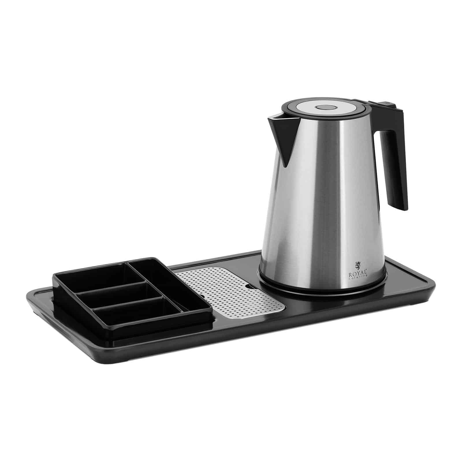 Royal Catering Wasserkocher Wasserkocher - Kaffee- und Teestation - 1,2 L - 1800 W - silbern, 1,2 l, 1800 W