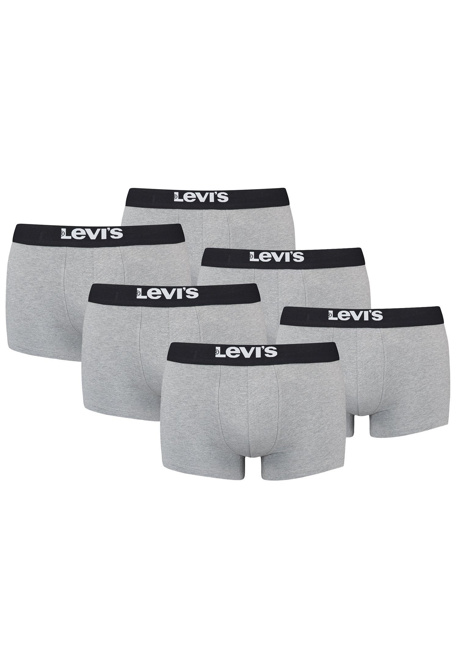 Levi's® Boxershorts LEVIS MEN SOLID BASIC TRUNK ORGANIC CO 6er Pack (Set, 6-St., 6er-Pack) Middle Grey Melange