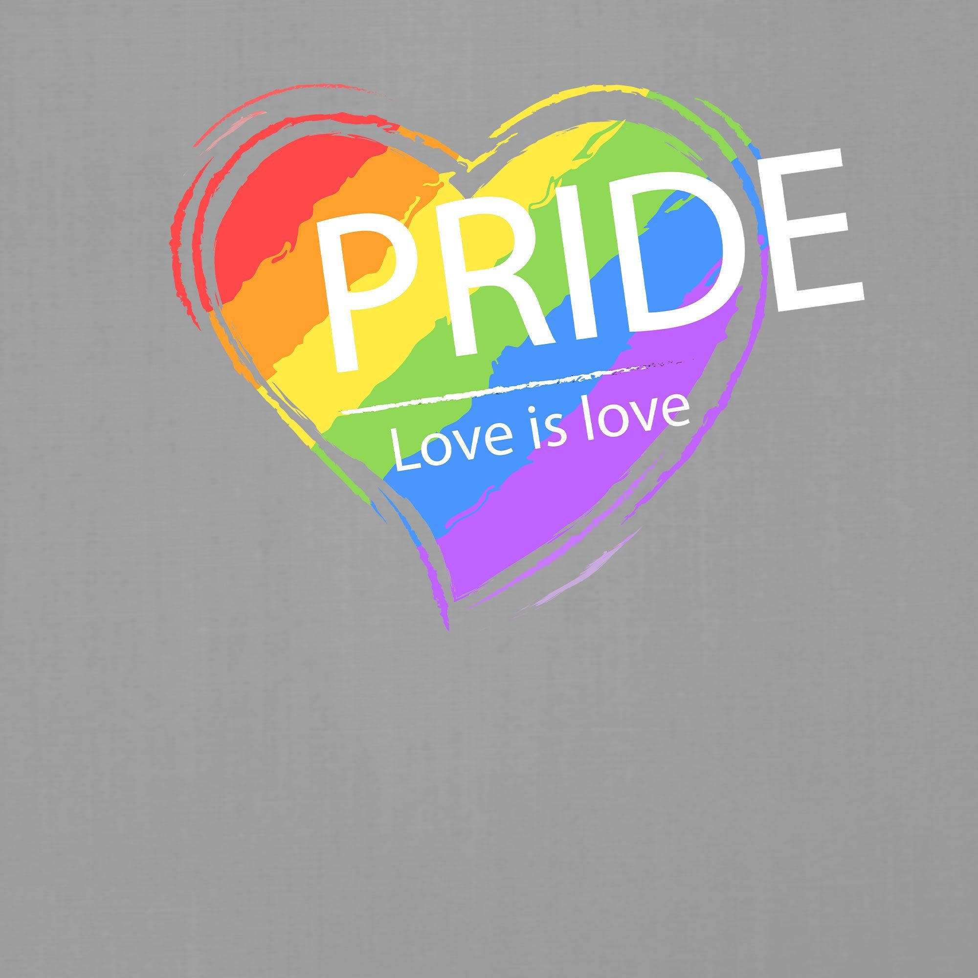 Pride (1-tlg) Quattro Grau Heather LGBT Regenbogen Herren Gay Formatee Kurzarmshirt Love Pride T-Shirt Stolz -