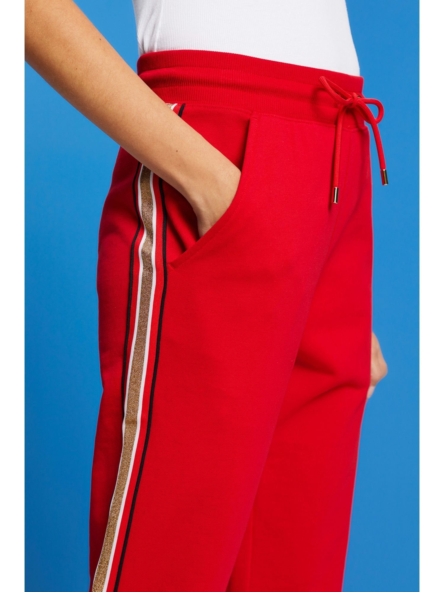 Pants aus Trackpants RED Baumwolle Esprit Gestreifte Jogger