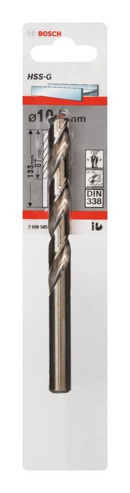 Thumbnail - BOSCH Metallbohrer, HSS-G (DIN 338) - 10,5 x 94 x 133 mm - 1er-Pack