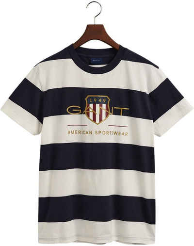 Gant T-Shirt »D1. BAR STRIPE ARCHIVE SHIELD TEE« in legerer Basicform