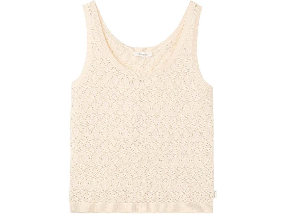 Tranquillo Tanktop tranquillo Bio-Damen-Strick-Top mit Ajour-Spitze
