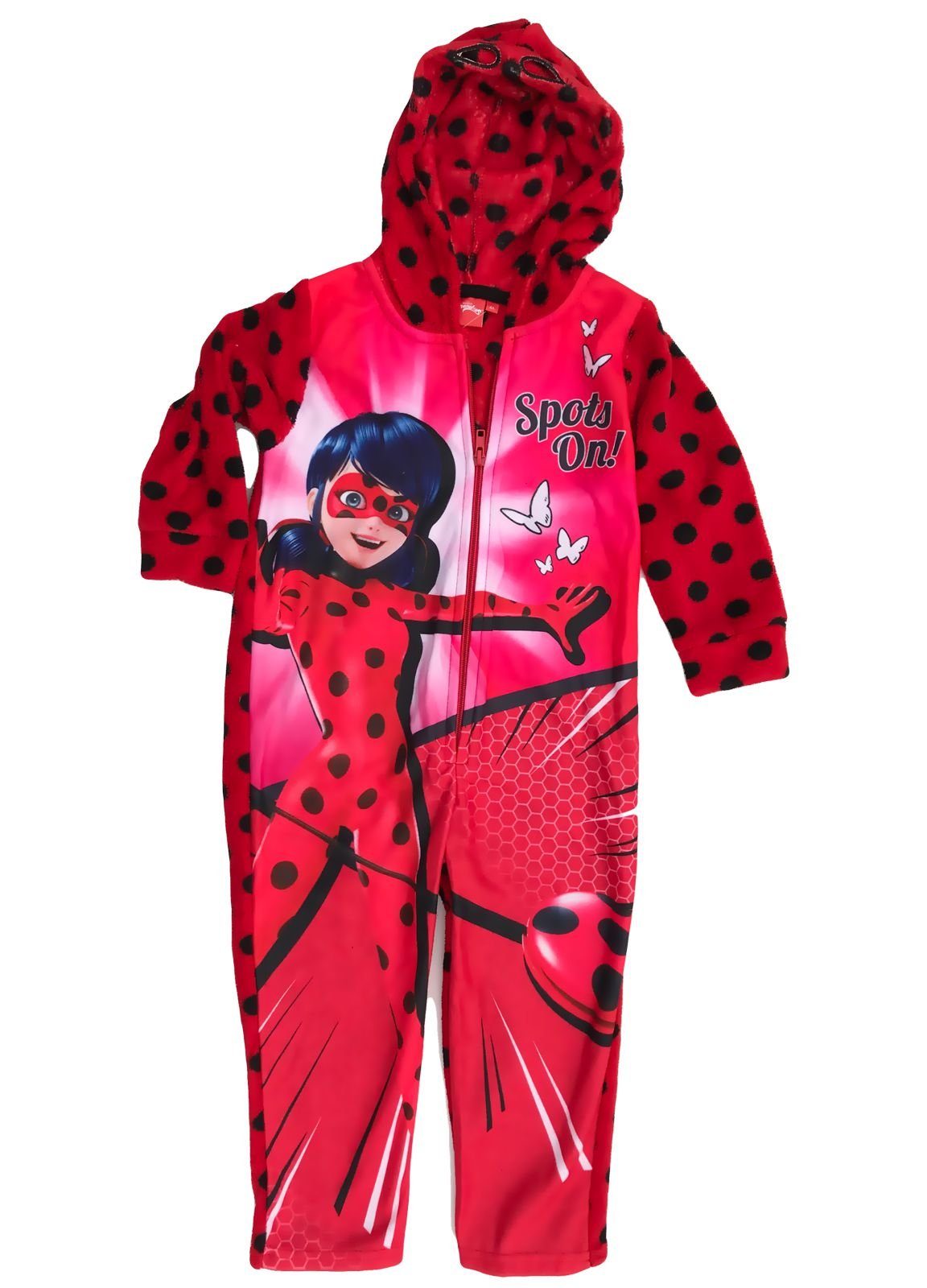 Miraculous - Ladybug Overall Mädchen Jumpsuit Strampelanzug Ladybug 3 4 5 6 Jahre Rot