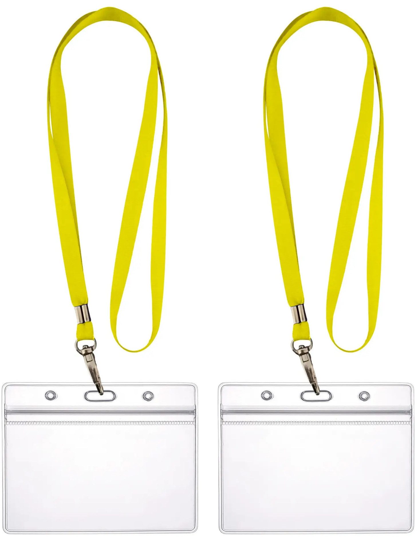 WEBBOMB Schlüsselanhänger 2x Ausweishalter ZIP Kartenhalter komplett mit2x Lanyard Schlüsselband