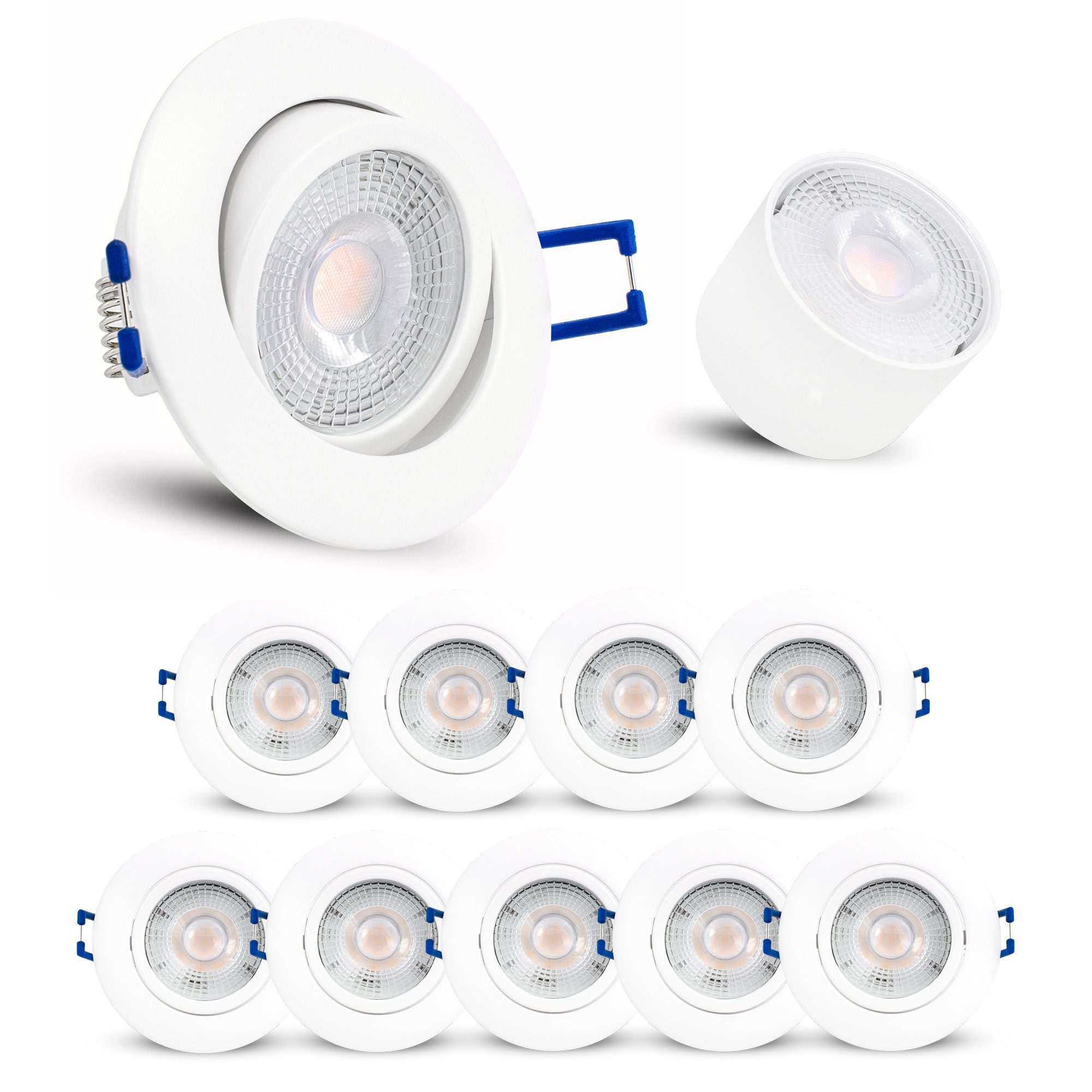 linovum LED Einbaustrahler 10er Set LED Einbauleuchte ATESA flach weiss sch günstig online kaufen