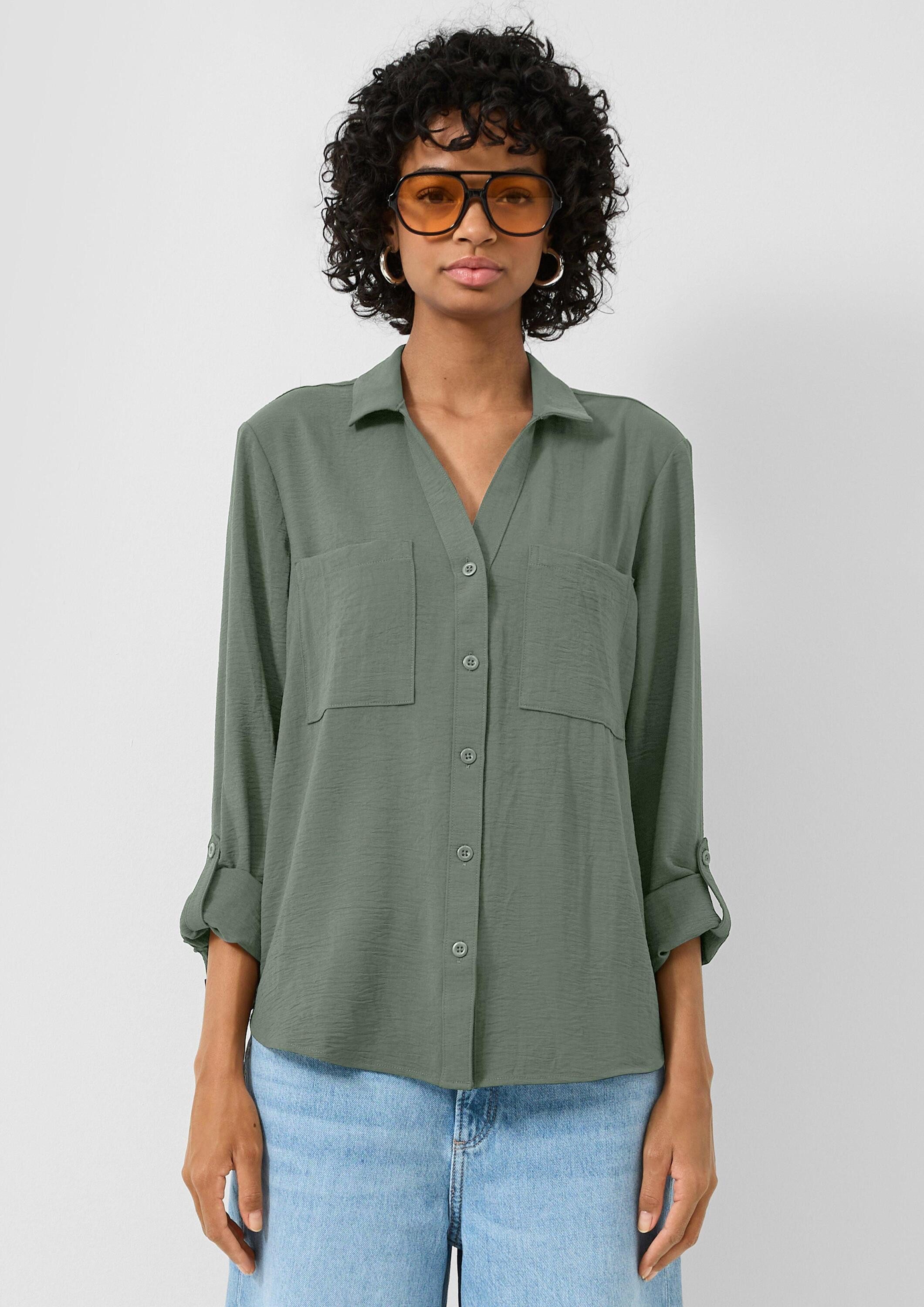 QS Langarmbluse Bluse Bluse mit Turn-up günstig online kaufen