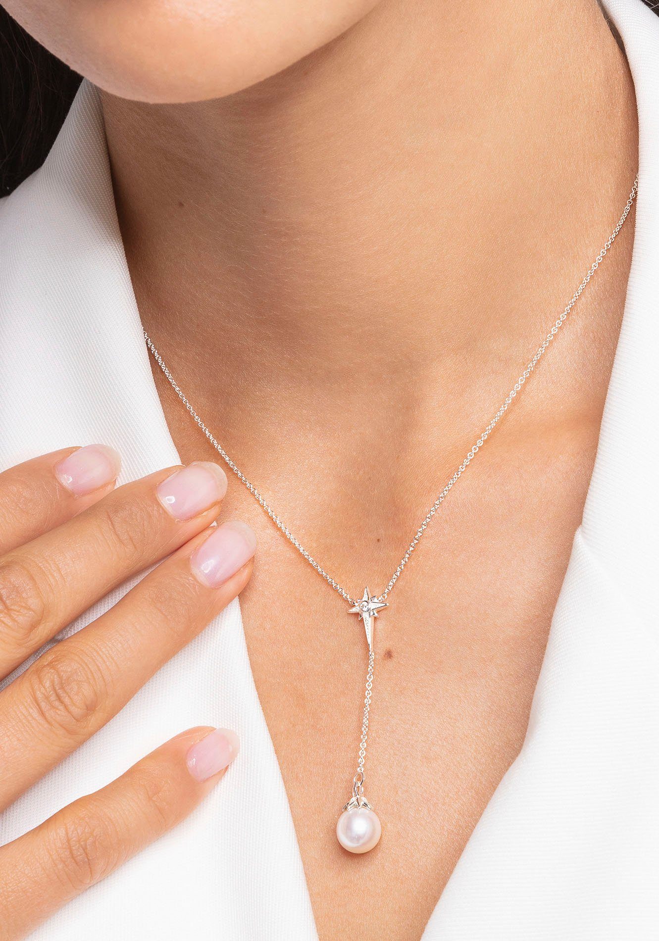 THOMAS SABO Kette mit Anhänger Perle mi...