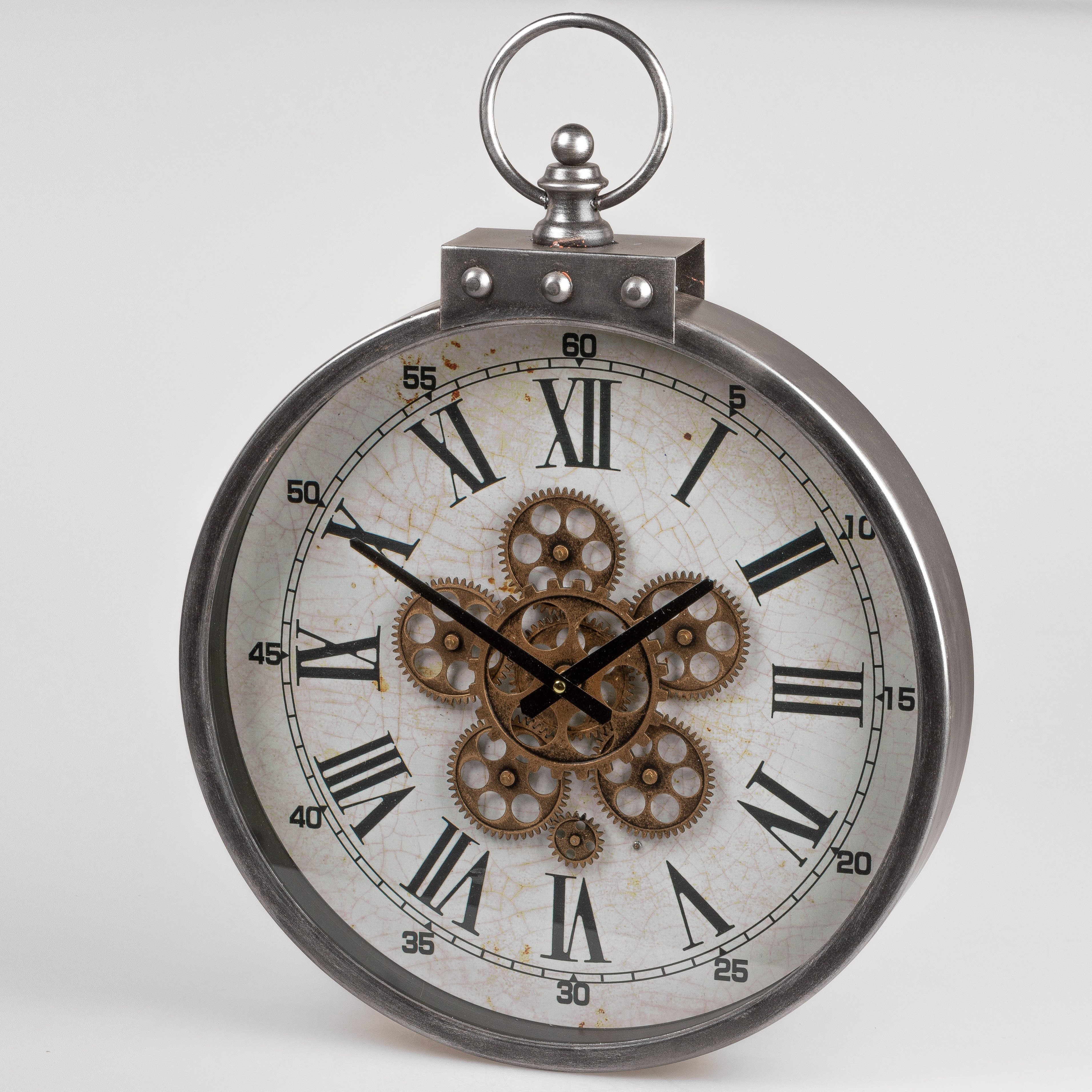 formano Wanduhr Antik (drehende Zahnräder)