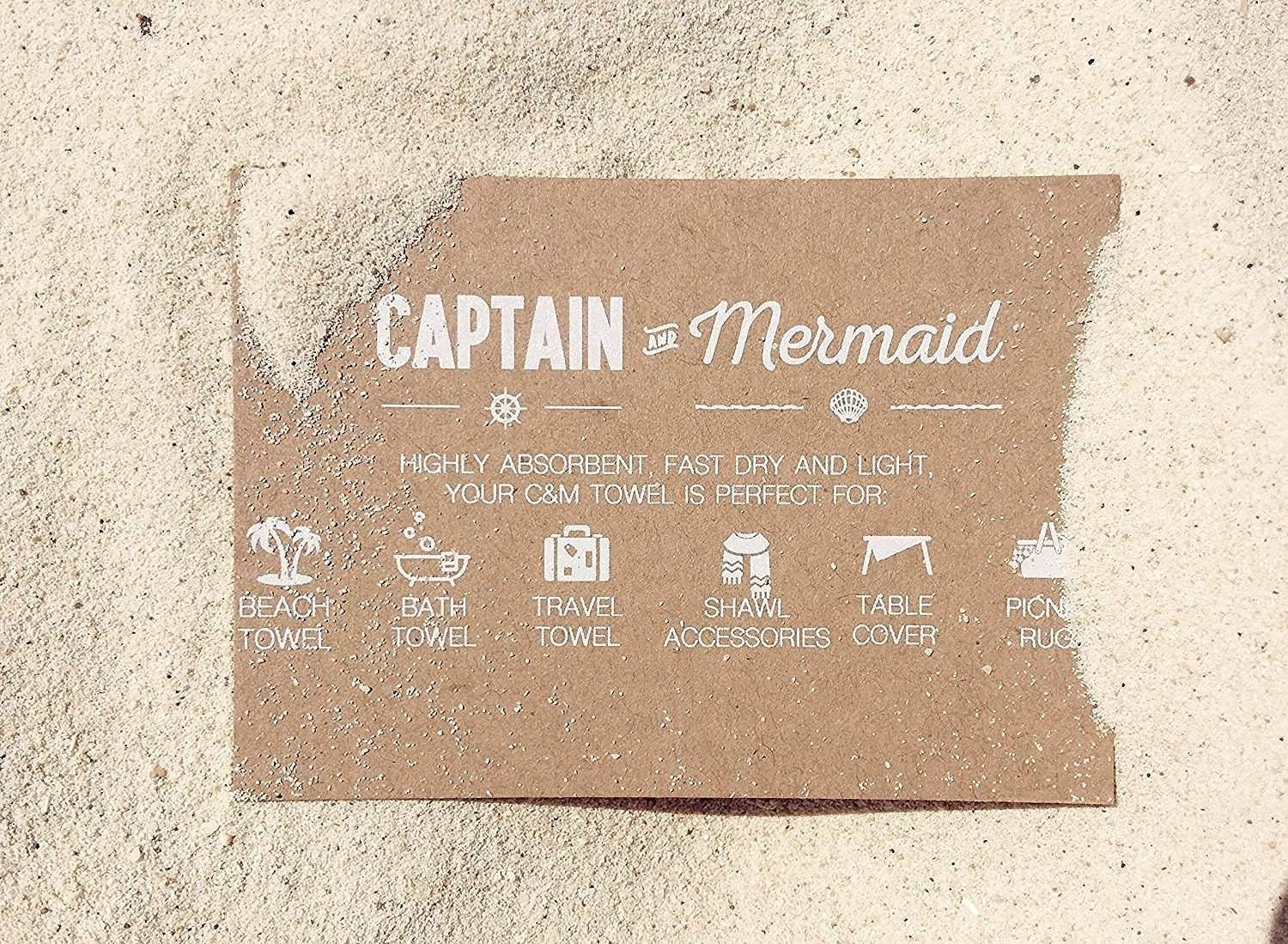 CAPTAIN and Mermaid aus Premium 100% Strandtuch Red 100% Baumwolle, Baumwolle Captain&Mermaid Velvet Strandtuch