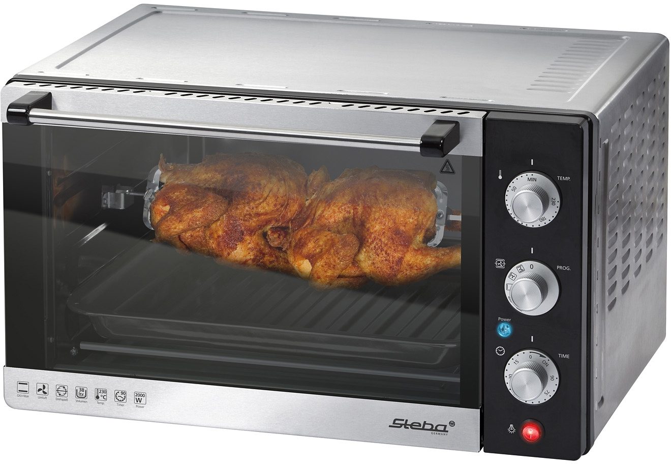 Steba Minibackofen KB 41, 2000 W, mit Drehspieß für 2 Hähnchen - Steba