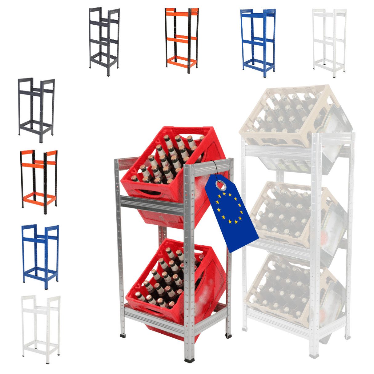 Modo24 Kastenständer HELIOS Metall Getränkekistenregal, Kistenregal, günstig online kaufen