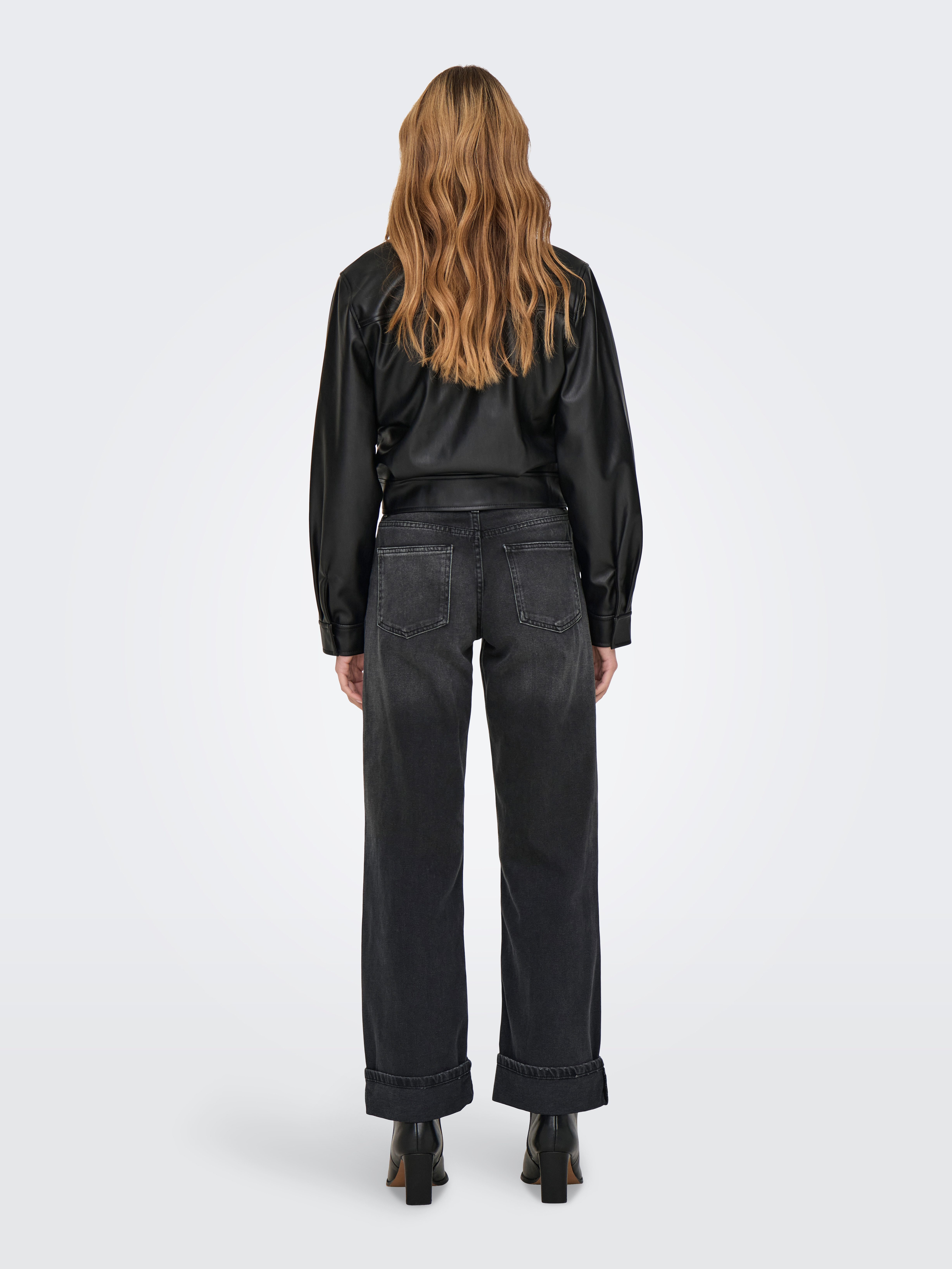 ONLY Weite Jeans ONLELLA MW WIDE FOLD UP TAI523 DNM mittlere Taille, weite günstig online kaufen