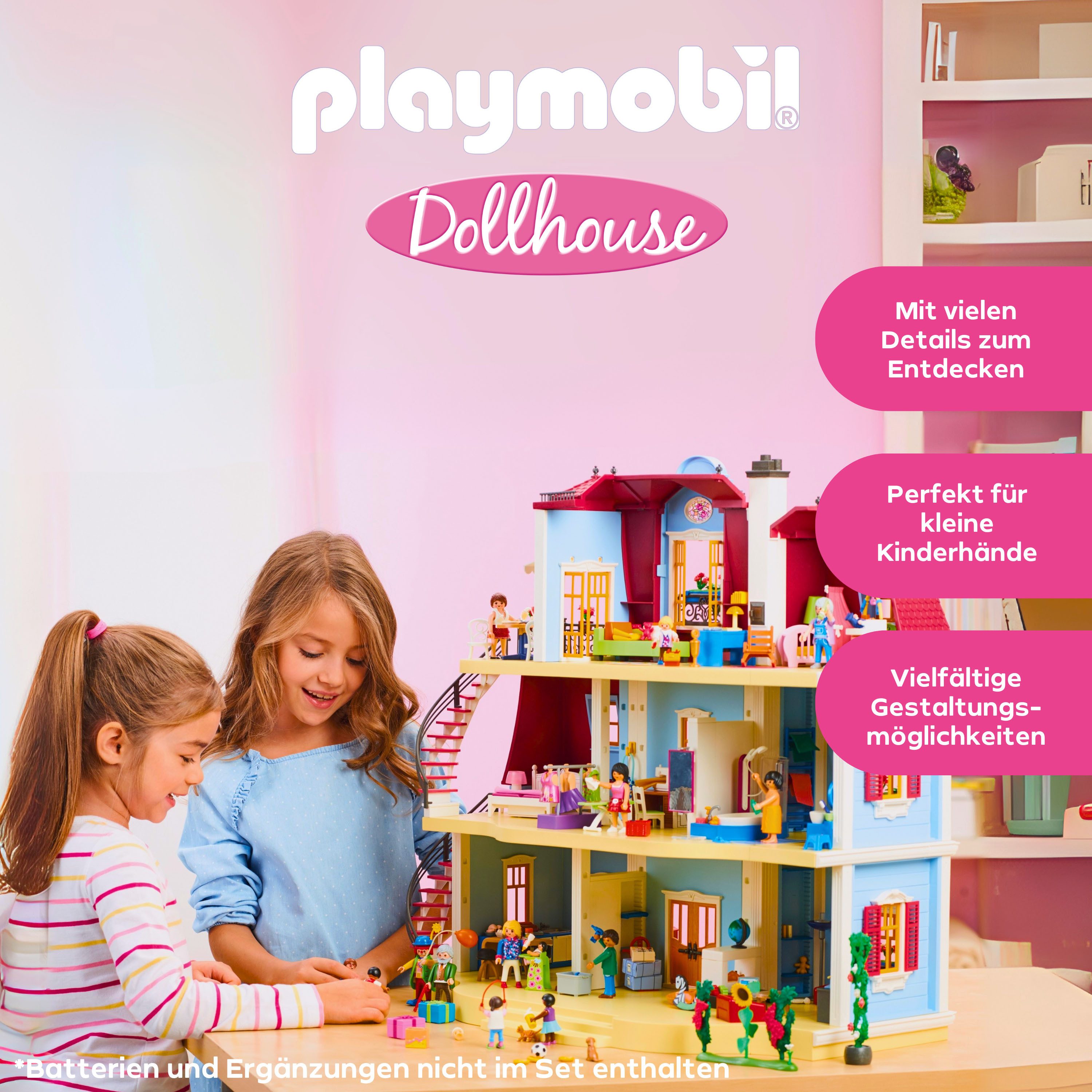 Playmobil® Mein Großes Puppenhaus (70205), Dollhouse Konstruktions-Spielset, (592 St), Made in Germany – Bild 3 von 5