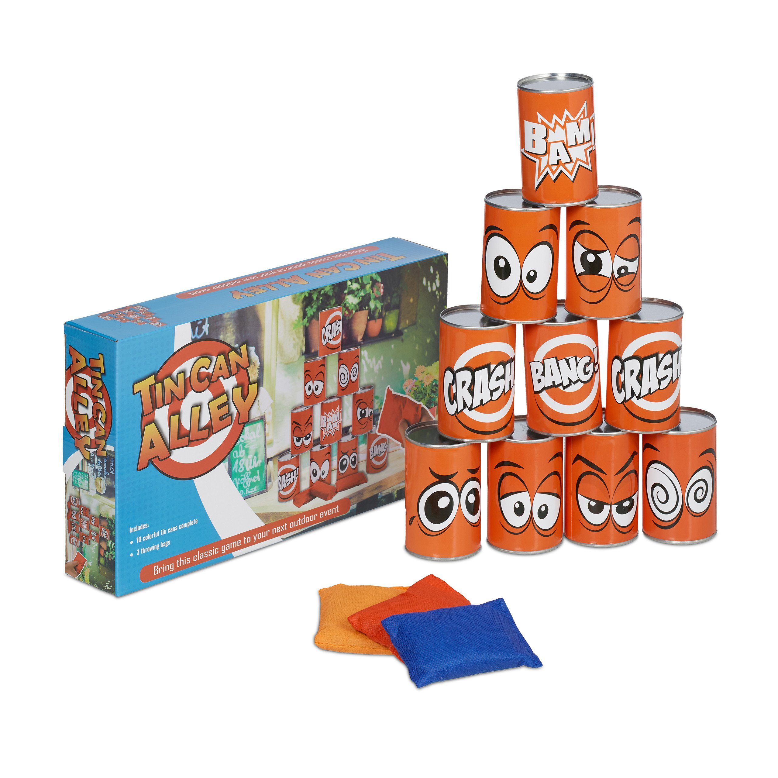 relaxdays Spiel Dosenwerfen für Kinder