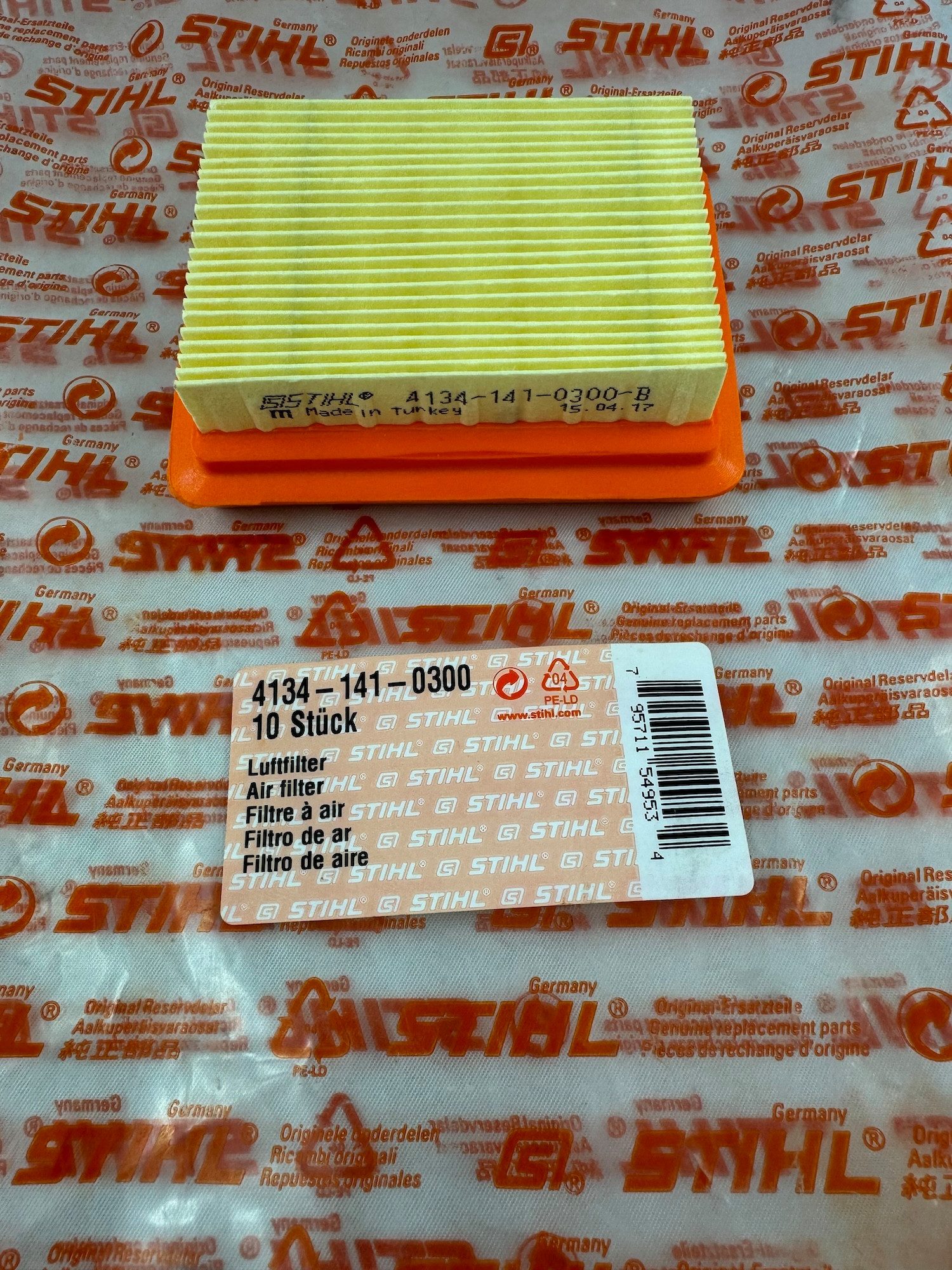 STIHL Ersatzfilter original Luftfilter 41341410300 FS120, 200, 250, 310, FR350, 450, 480, Zubehör für BT 131, FB 131, FR 131, FS 131, FS 311, HT 130, HT 131, HT 132, HT 133, KM 131