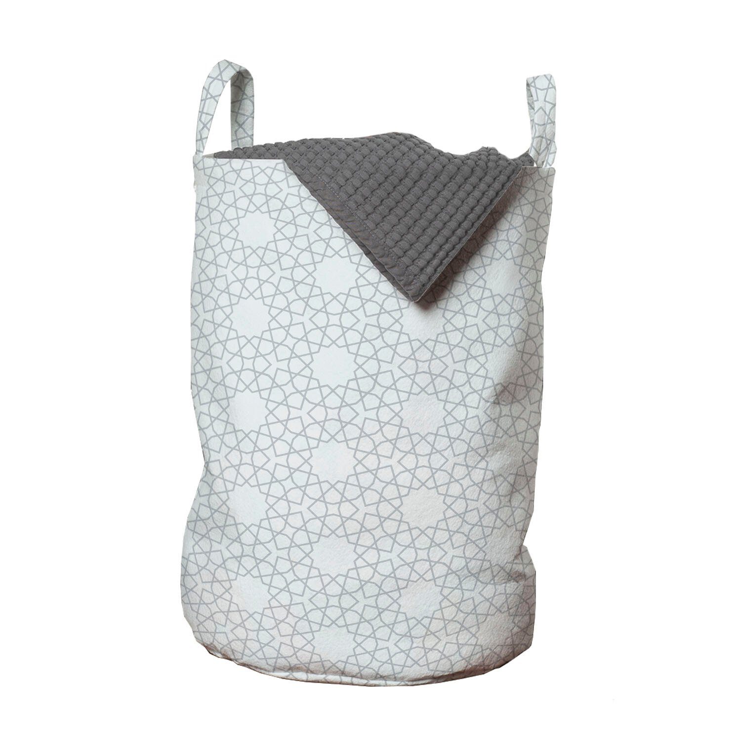 Abakuhaus Wäschesäckchen Wäschekorb mit Griffen Kordelzugverschluss für Waschsalons, Abstrakt Rhythmische Floral Geometrisch
