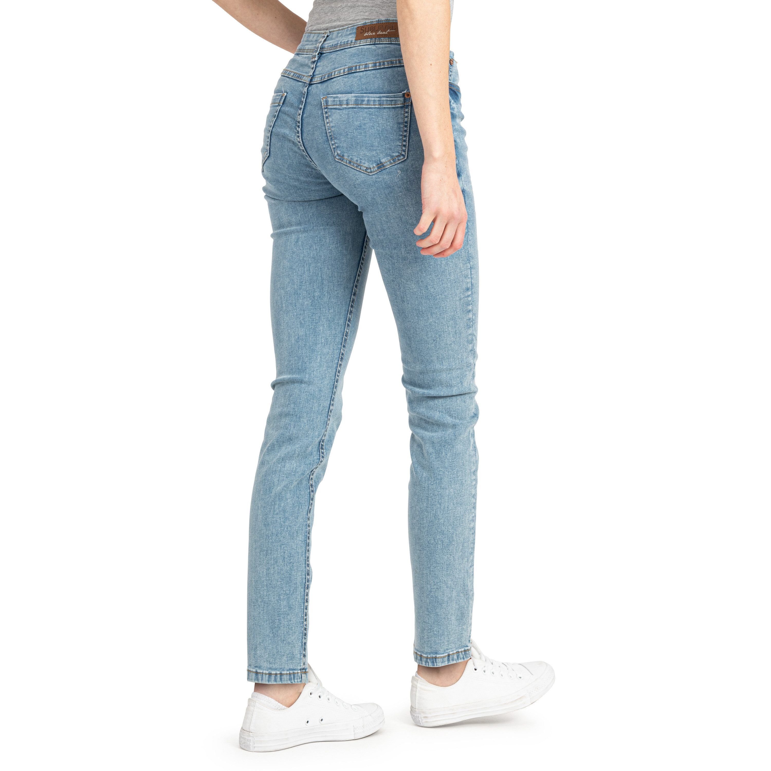 SUBLEVEL Slim-fit-Jeans Damen Jeans Skinny Slim Fit Jeanshose Hose Röhre Denim Stretch