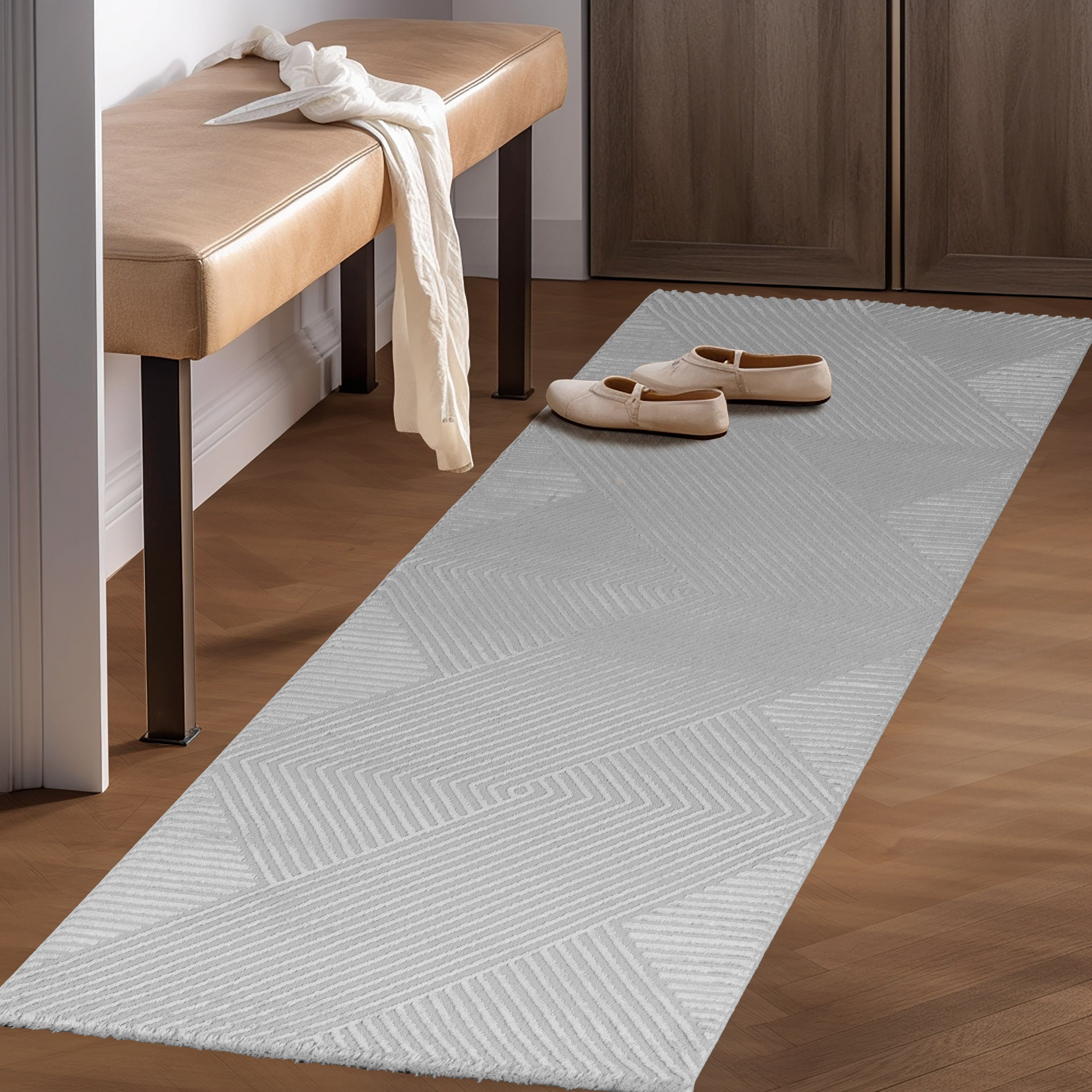 SIMPEX24 Kurzflor-Bettumrandung Skandinavisches Boho Muster, Höhe günstig online kaufen