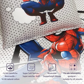 Wendebettwäsche Disney Home Spiderman Wendebettwäsche Set, Disney, 2 teilig, Mit Reißverschluss, 100% Baumwolle