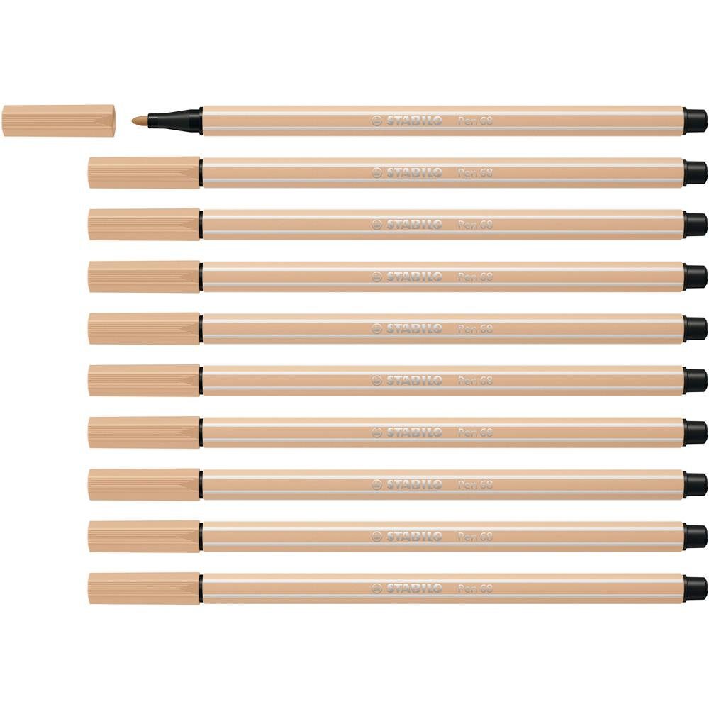 STABILO Filzstift Pen 68, - 10er - beige Pack
