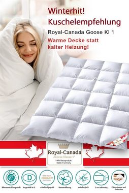 Gänsedaunenbettdecke, Gänsedaunenbettdecke Royal Canada Goose Gänsedaune Winterdecke Plus Aussensteg Kassettendecke, Betten Traumland, Wohlige Wärme sorgt für angenehmen Schlaf