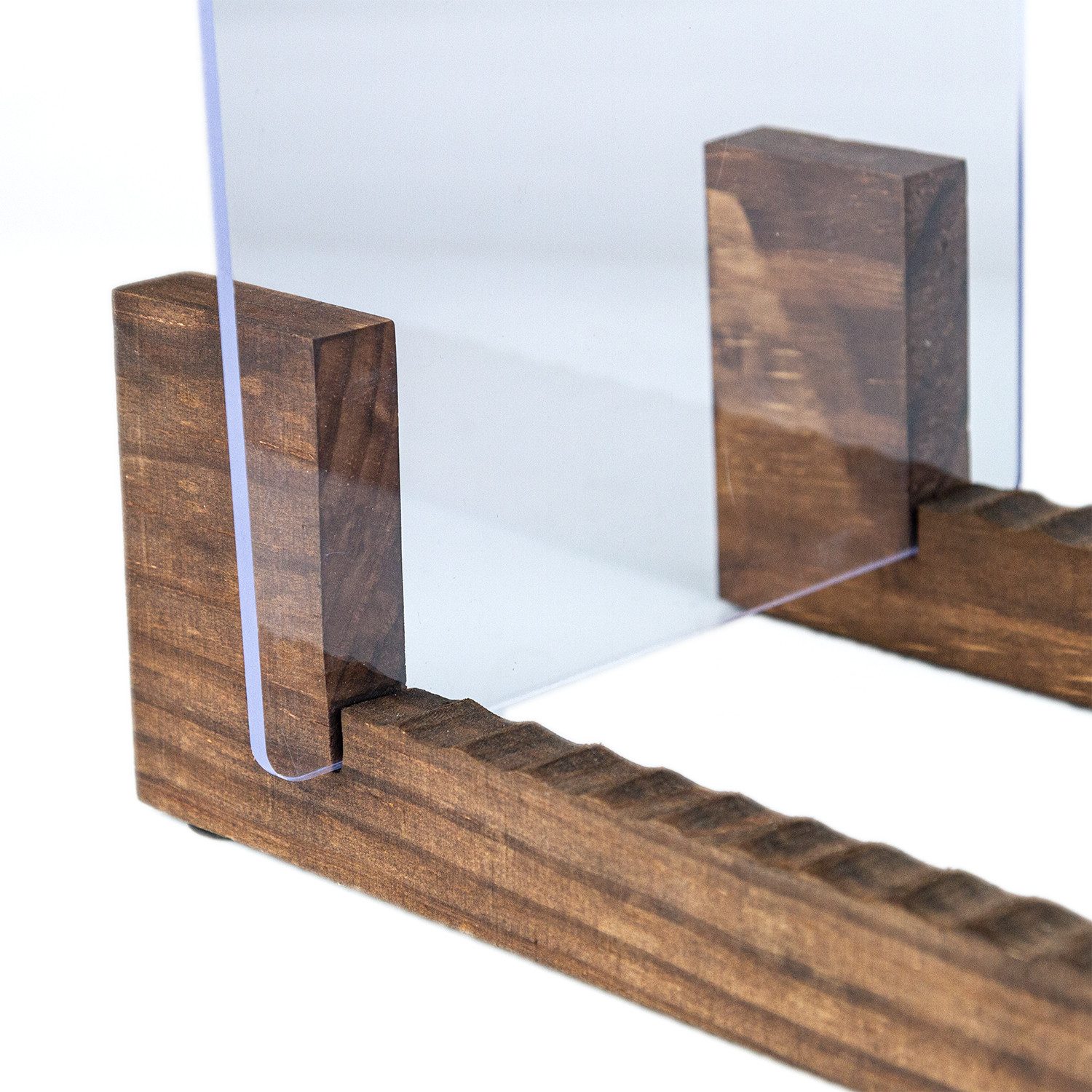 7even Schallplatten Flip Ständer Holz-Acryl Stand für LPs Plattenspieler