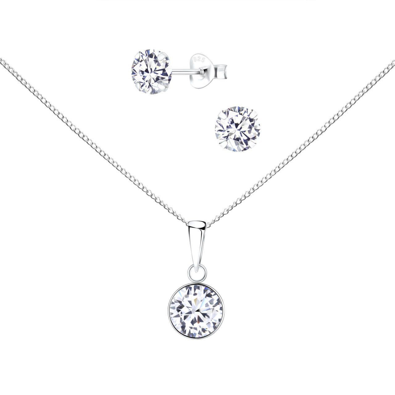 Schmuckset SOLITÄR 8 mm, 4-tlg.