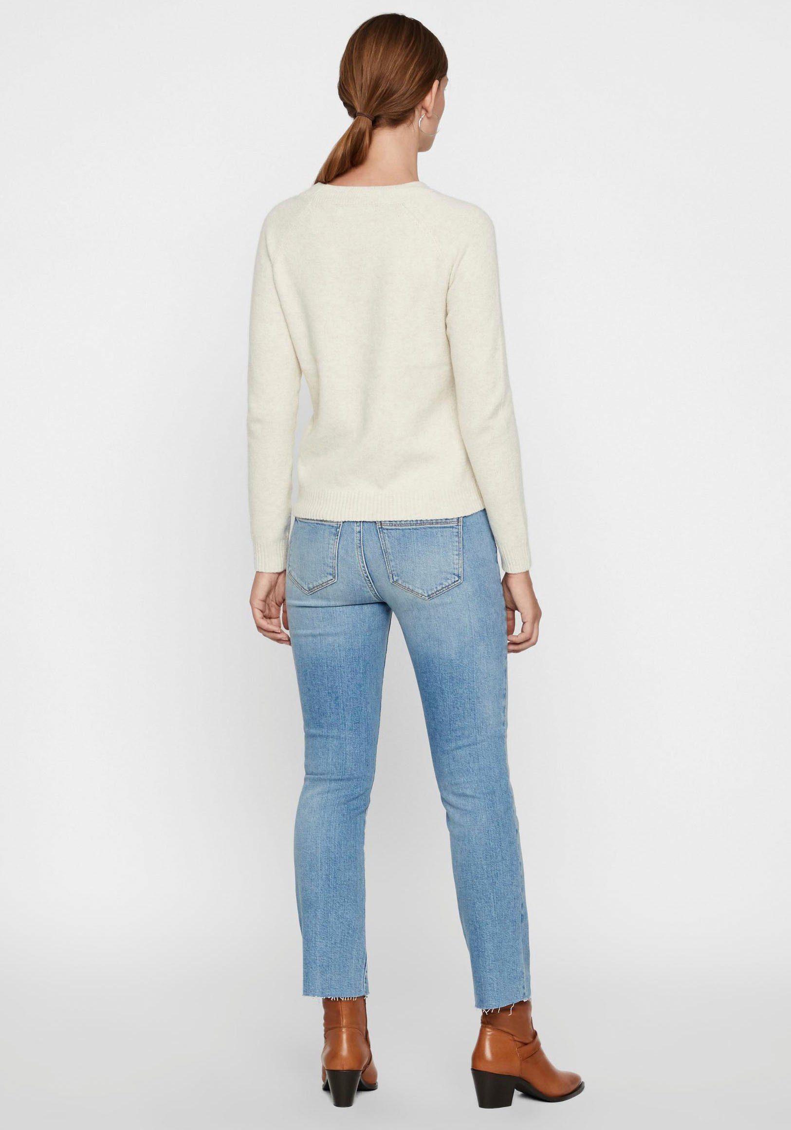Vero Moda Rundhalspullover VMDOFFY in melierter Optik günstig online kaufen
