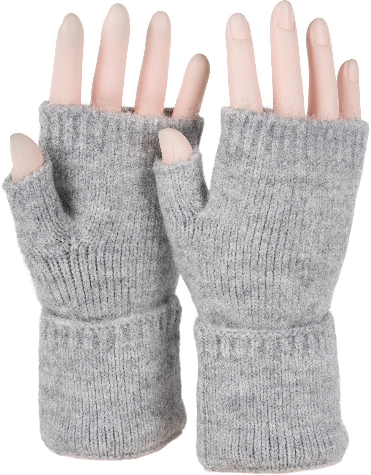 styleBREAKER Strickhandschuhe Fingerlose Strickhandschuhe Einfarbig (1-St)