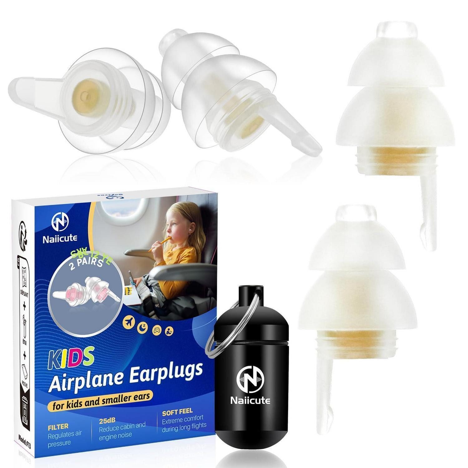 LuxusKollektion Gehörschutzstöpsel Kinder Ohrstöpsel Flugdruckausgleich 2 Paar