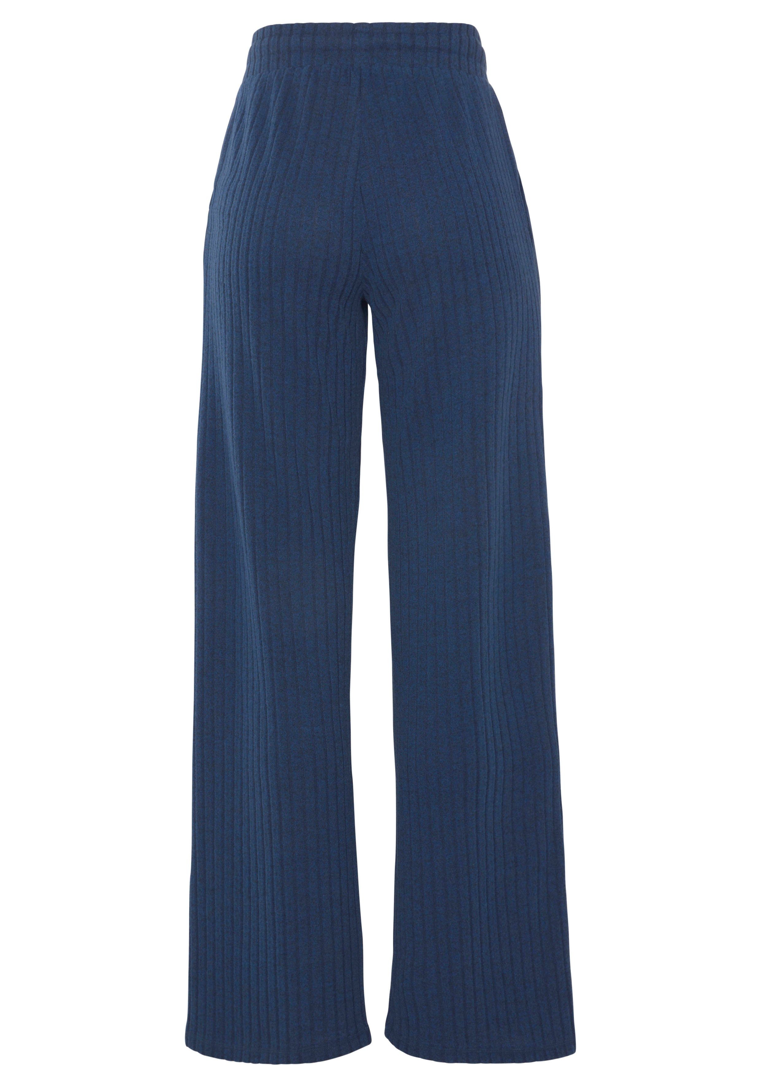 LASCANA Homewearhose -Lounge-/Strickhose mit weitem Bein und seitlichen Taschen, Loungewear